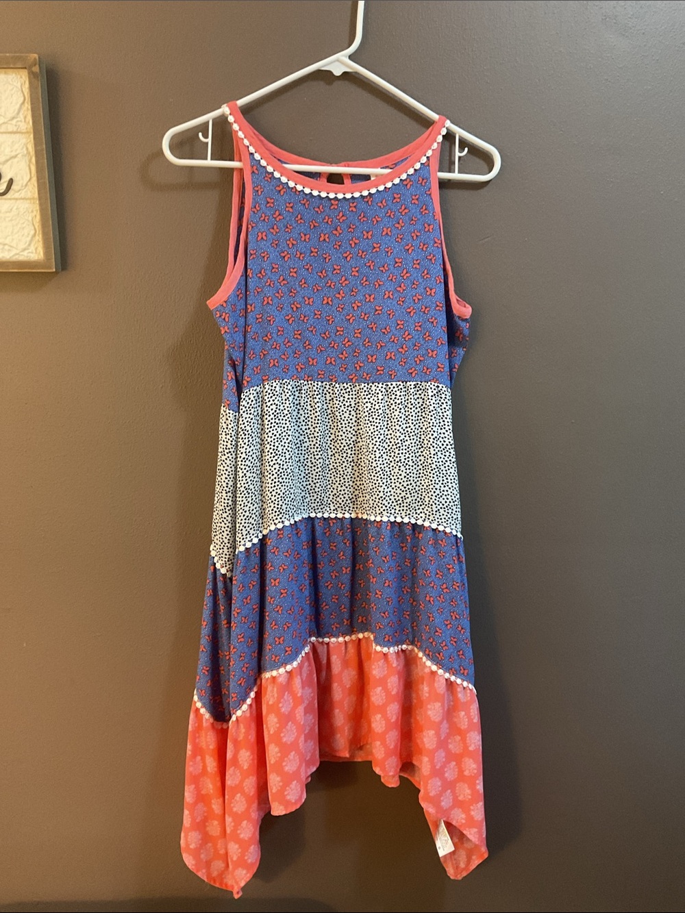 Dress sleeveless loose fit country cute sophisticated eyelet around edge cute